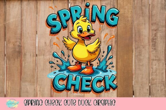 Spring Check Cute Duck Graphic: A Splash of Seasonal Joy
