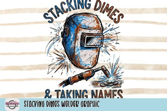 Stacking Dimes Welder Graphic: A Bold Mark of Craftsmanship